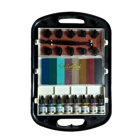 Rare Unique Find! Color Tool Box Ink Cases Set of 3 - Picture 2 of 16